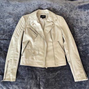 Express Quilted Vegan Leather Jacket (XS - White)